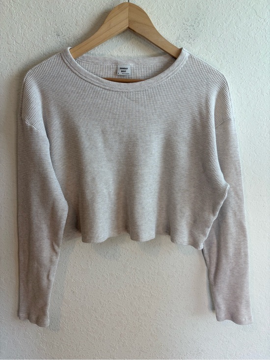Aritzia Tops - Aritzia Sunday Best waffle knit thermal crop top size medium